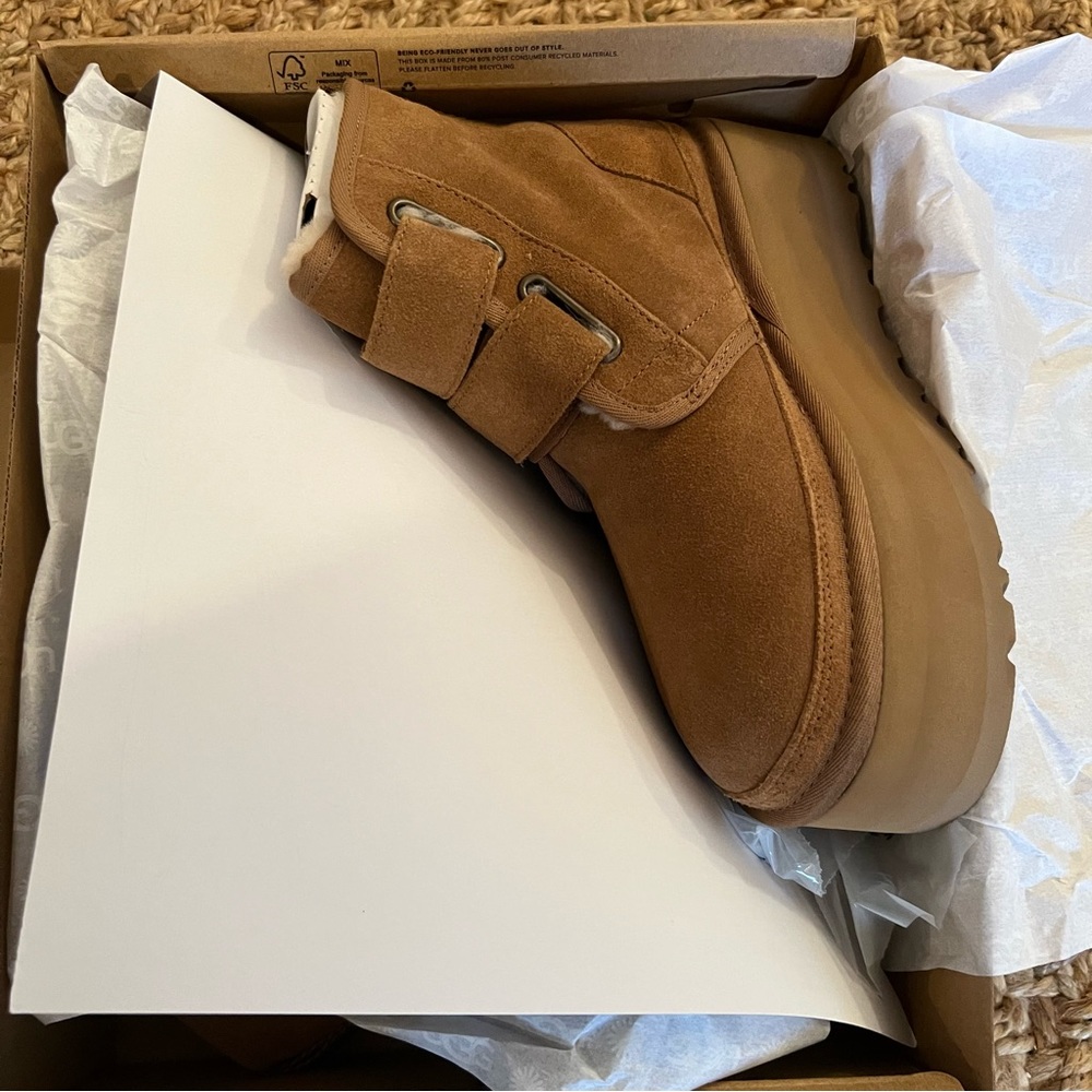 Nwt Ugg Neumel Platform Strap Chukka Boot Chestnu… - image 8